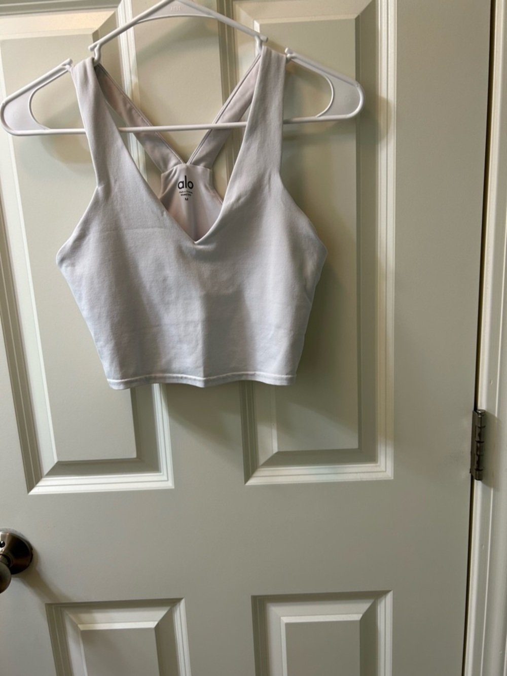 ALO Yoga Light Gray Crossback Crop Tank